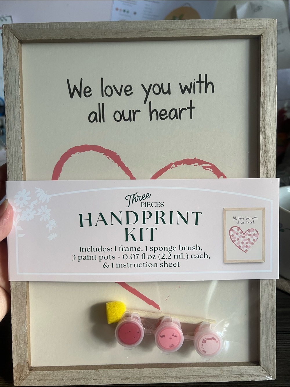 Bullseye's Heart handprint kit "we love you with all our heart"